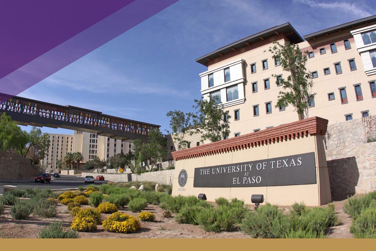 Entrada del campus de la Universidad de Texas en El Paso